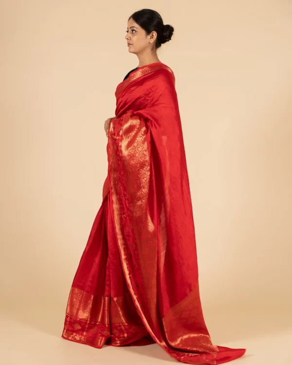 Evening Glam Floral Xxx Dupion Saree - Image 6