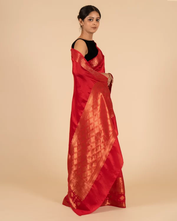 Evening Glam Floral Xxx Dupion Saree - Image 5