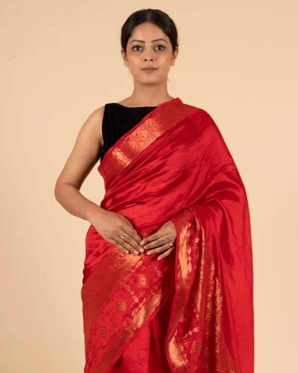 Evening Glam Floral Xxx Dupion Saree - Image 4