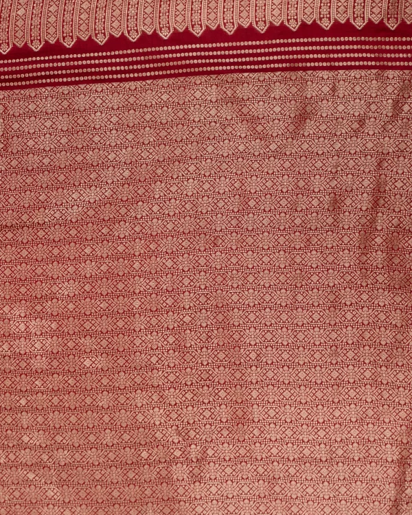 Evening Glam Floral German Blue Chiniya Saree - Image 6