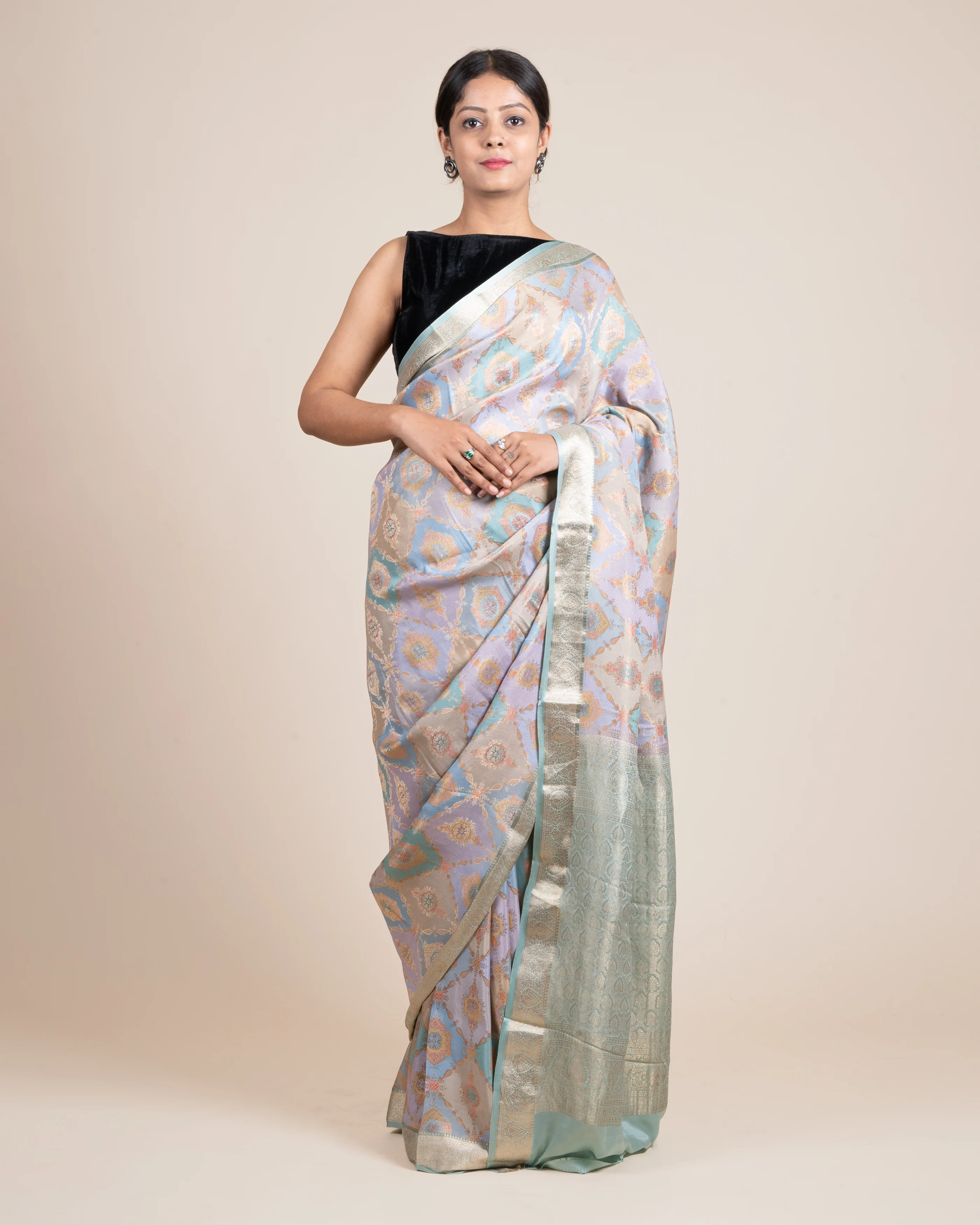 Evening Glam Rangkart Green Crepe Saree