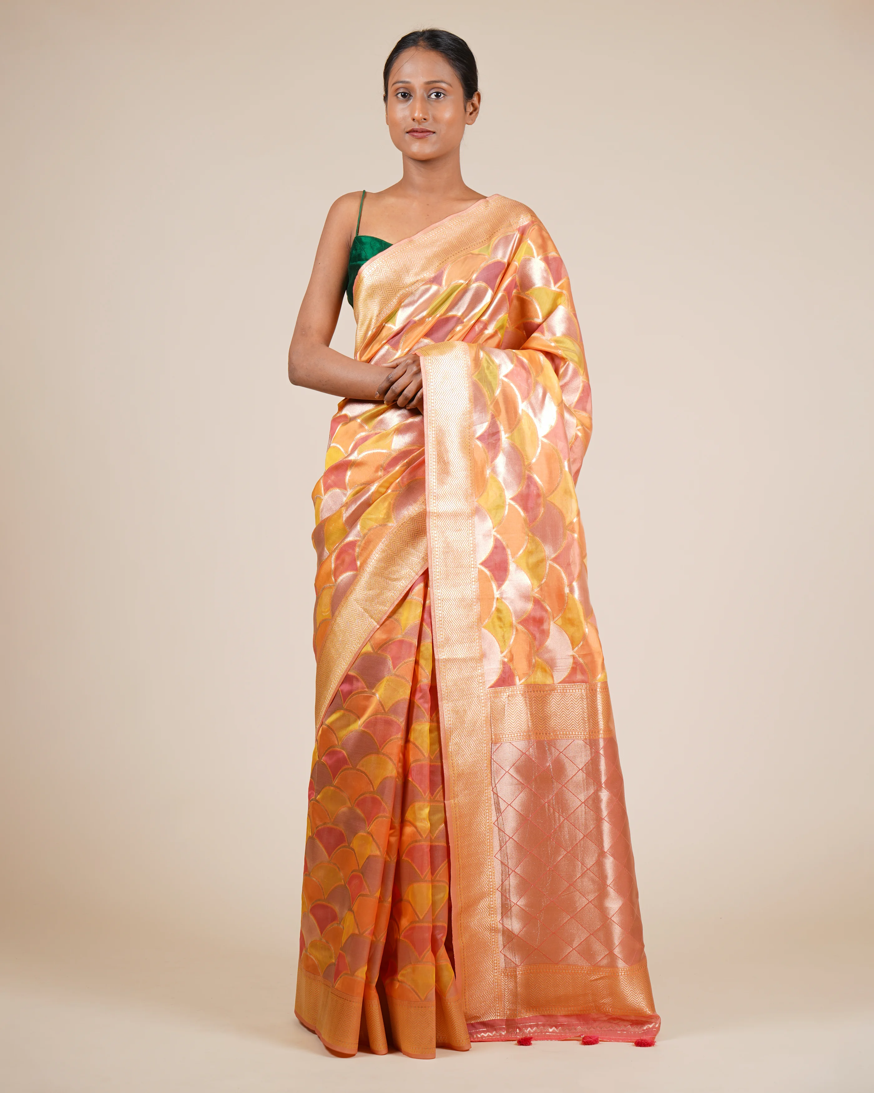 Soft Organza Rangkart Orange Saree