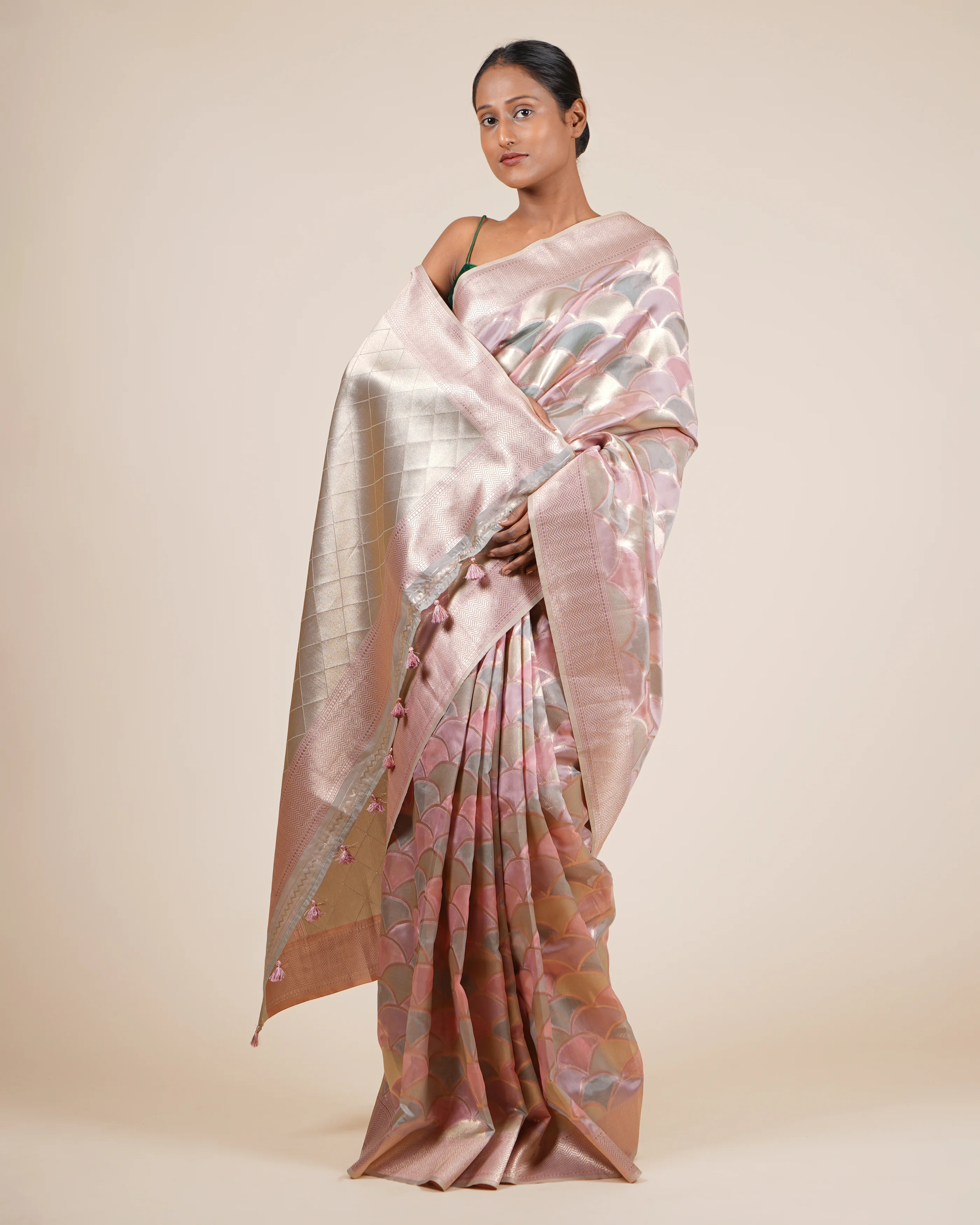 Everyday Comfort Rangkart Pink Raw Saree