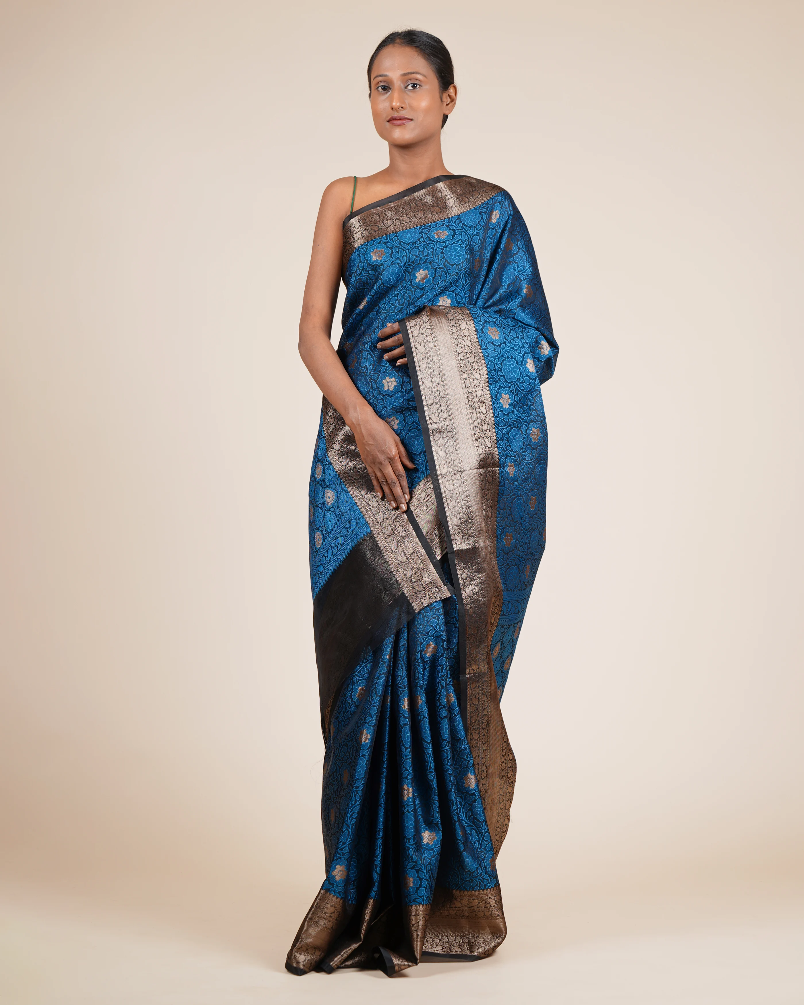 Everyday Comfort Navy Kora Saree