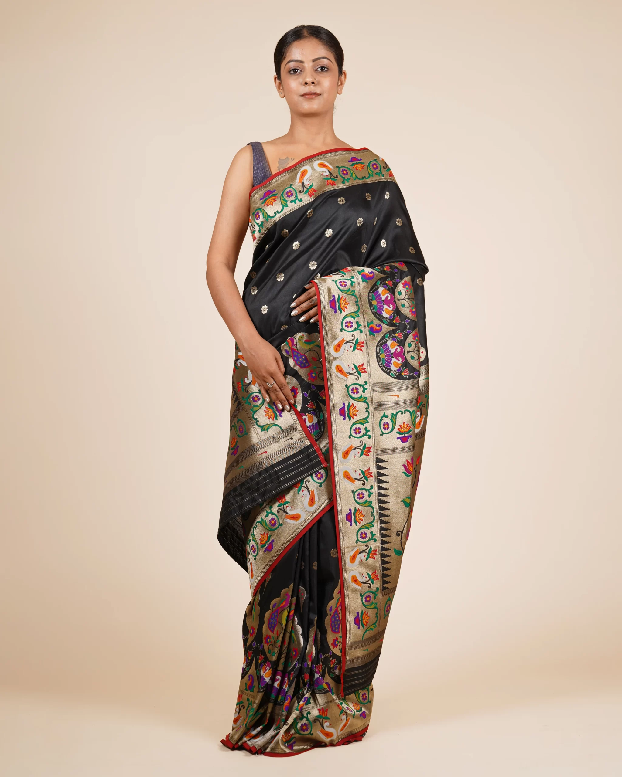 Couture & Designer Paithani Black Silk Saree